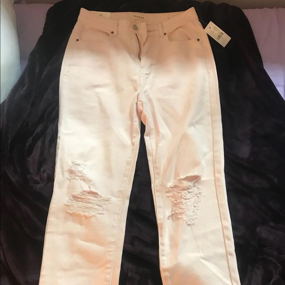 Light Pink Pacsun Destroyed Mom Jeans